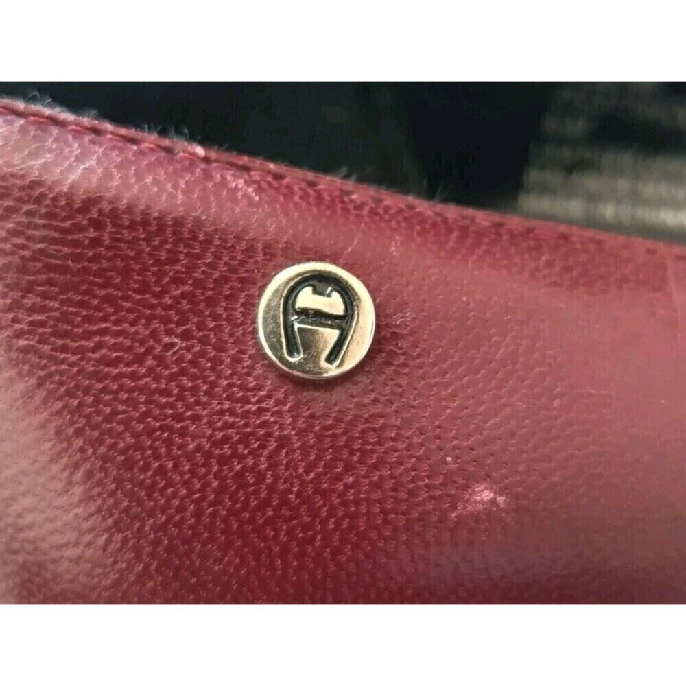 Etienne Aigner Pumps Size 8.5 Holbrook Burgundy Red Leather High Heels Block - Picture 8 of 12
